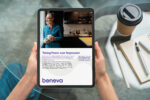 Beneva brochure displayed on a laptop about taking power over depression. 