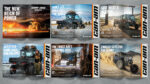 Magazine layout with multiple Can-Am ads promoting the Maverick and Defender vehicles.