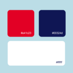 Accessible National Bank of Canada colour palette featuring red, navy blue and white.